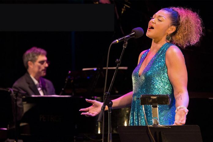 Opera singer Measha Brueggergosman, accompanied by her band and the Powerhouse Fellowship Soul Choir, will sing a selection of her "Songs of Freedom" African-American spirituals at Showplace Performance Centre on Saturday, April 28, 2018. The event includes an optional VIP reception hosted by Peterborough Symphony Orchestra Music Director and Conductor Michael Newnham. (Photo: Rhombus Media)