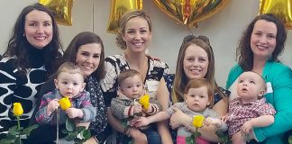 Some of the PRHC Foundation Mombassadors with their babies. The group of 13 local professional women, whose children were born at the Peterborough Regional Health Centre (PRHC), are raising funds so the hospital can purchase a new electronic fetal monitor. (Photo courtesy of PRHC Foundation)