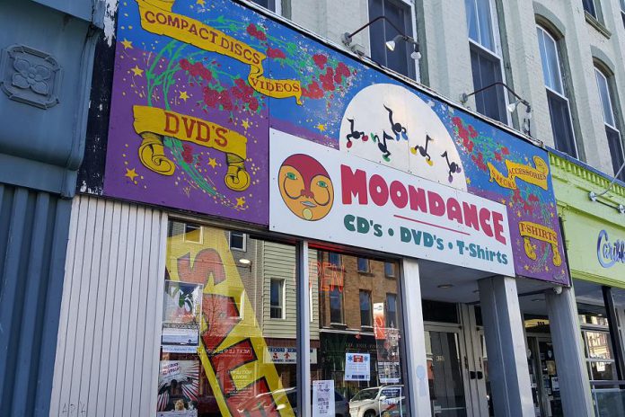 Record Store Day on April 21, 2018 celebrates independent record stores, and there's only one week left before Canada's oldest one, Moondance in downtown Peterborough, closes. Owner Mike Taveroff is offering 70 per cent off of most of the remaining stock. (Photo: Jeannine Taylor / kawarthaNOW.com)