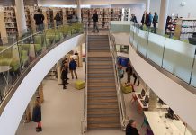 "Library Commons" will be the name of the new public space at the southwest corner of Simcoe and Aylmer streets, part of the City of Peterborough's redevelopment plans for the Peterborough Public Library. Renovations of the library building were completed earlier this year, and the newly renovated library opened to the public on January 30, 2018. (Photo; Jeannine Taylor / kawarthaNOW.com)