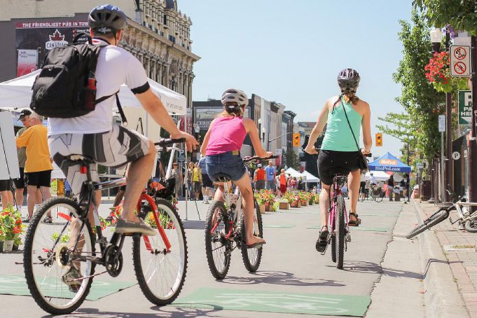 The inaugural Peterborough Pulse, Peterborough's Open Streets event, in 2015. A popular summer event, Pulse returns to downtown Peterborough in 2018 on Saturday, July 31st. (Photo: Linda McIlwain / kawarthaNOW.com)