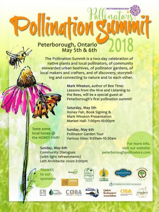The Pollination Summit takes place May 5 and 6, 2018 in Peterborough. (Poster: Peterborough Pollinators)