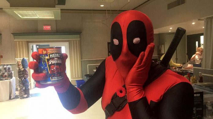 Deadpool reminds you to bring your canned goods to Peterborough Comic Con, which Pop Culture Culture will donate to the local food bank. (Photo: David Wyldstar)