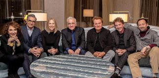 Martin Scorsese (centre) with Andrea Martin, Eugene Levy, Catherine O'Hara, Dave Thomas, Martin Short, and Joe Flaherty. Scorsese will direct an untitled comedy special for Netflix that reunites members of the classic Canadian sketch comedy show. (Photo: Cara Howe for Netflix)