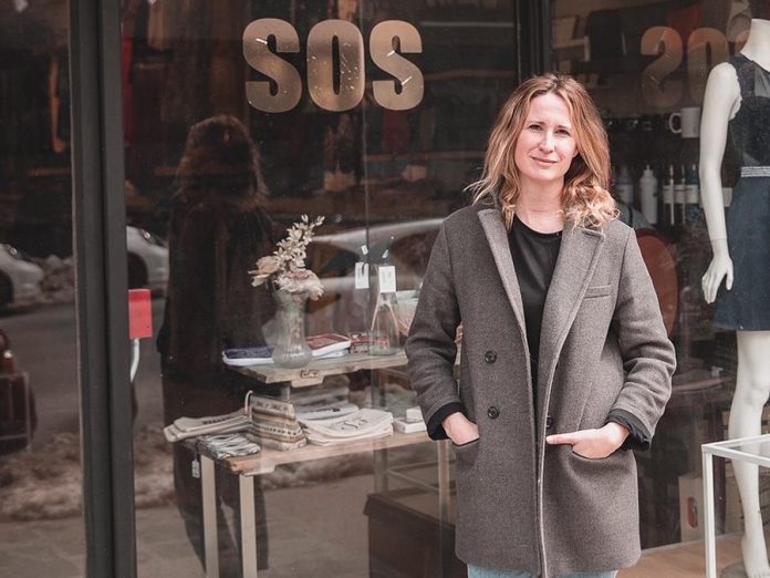 Shelby Leonard-Watt outside her new S.0.S. store at 384 George Street in downtown Peterborough. Leonard-Watt has moved and expanded her previous retail store, Save Our Souls at 388 George Street, to sell women's clothing and accessories as well as women's shoes. (Photo: Bryan Reid)