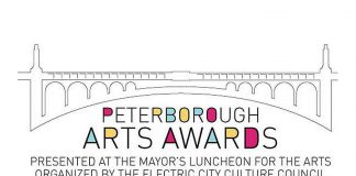 The inaugural Peterborough Arts Awards will be presented at the sold-out Mayor's Luncheon for the Arts on Friday, May 25th at the McDonnel St. Activity Centre in Peterborough. (Graphic: EC3)