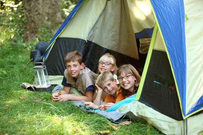 Kids enjoying camping at Beavermead Campground in Peterborough. (Photo courtesy of Otonabee Conservation)