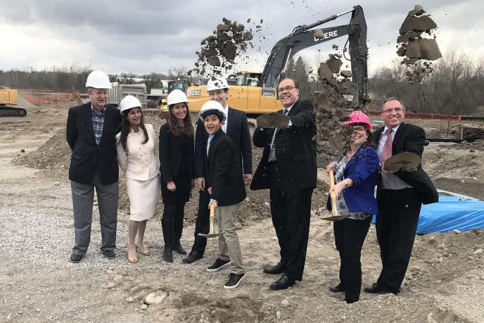 Peterborough Mayor Daryl Bennett participated in the official groundbreaking ceremony of the new Hampton Inn and Suites six-storey hotel to be built beside Shorelines Casino Peterborough. (Photo courtesy of the office of Mayor Bennett)