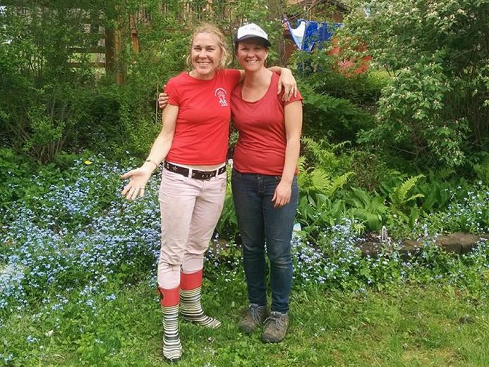 Carlotta James and Megan Boyles of Three Sisters Natural Landscapes, a social enterprise in Peterborough that provides eco-landscaping solutions. (Photo: Three Sisters / Facebook)