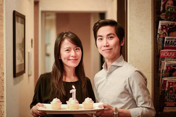 The Cornerstone dentistry team is led by Dr. Anna Jo, who took ownership of the clinic in January 2017. She is joined regularly by highly esteemed dentists, including her husband Dr. Jay Chun, who are pictured here celebrating her first year of ownership. (Photo courtesy of Cornerstone Family Dentistry)