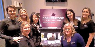 Founded in 1986 by the late Dr. Judith Buys, Cornerstone Family Dentistry at 681 Reid Street in Peterborough continues to preserve Dr. Buys' vision of exceptional oral healthcare with current owner Dr. Anna Jo (fourth from left) and her Cornerstone team. (Photo courtesy of Cornerstone Family Dentistry)