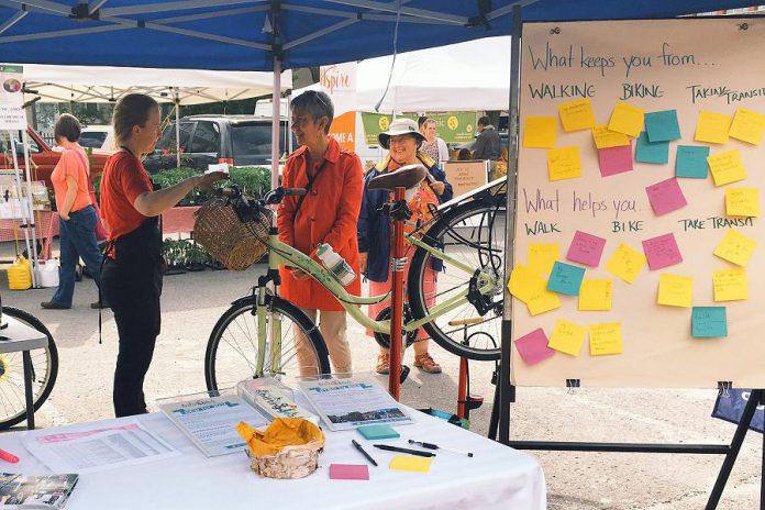 Shifting Gears runs thought the entire month of May! Visit the Shifting Gears team each Wednesday at the downtown farmer's market to get a bike tune up, receive some tips and tricks for making your trips around town more healthy and active, and to find out how to win great prizes. (Photo courtesy of GreenUP)