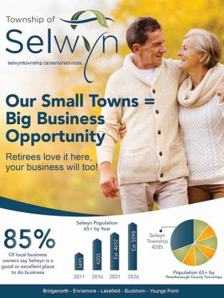 Selwyn Township has endorsed a new economic development strategy and marketing plan developed by Chamber member Strexer Harrop & Associates. Pictured is a sample of a promotional campaign built around the tag line "Our Small Towns =". (Graphic: Strexer Harrop & Associates)