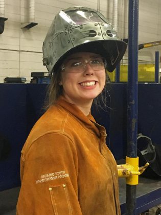 Maddy has wanted to become a welder since the ninth grade, when she first tried her hand at welding. Her guidance counselor helped her to discover the Ontario Youth Apprenticeship Program. (Photo: April Potter / kawarthaNOW.com)