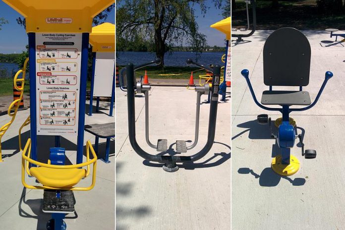 Equipment for lower-body cycling exercises, a switch glider, and a recumbent bike that's ergonomically friendly for lower back.  (Photos: Bruce Head / kawarthaNOW.com)