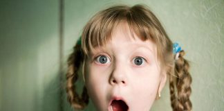 A surprised little girl