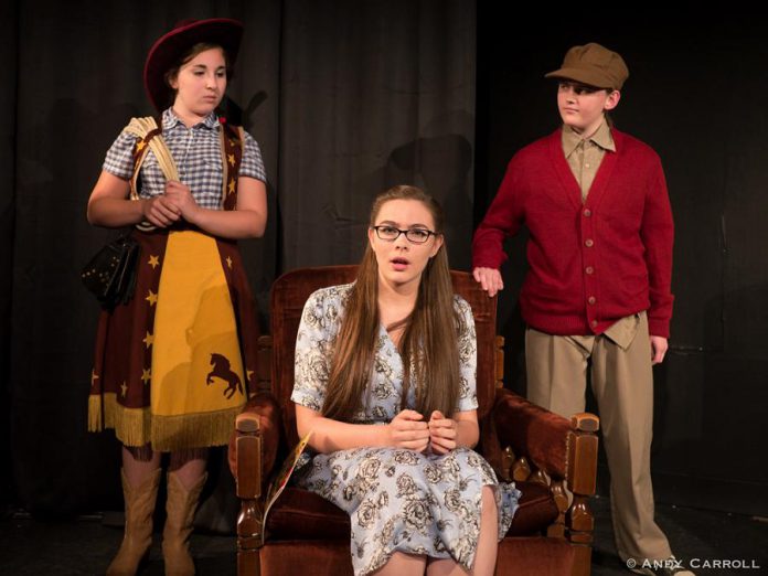  Emily Keller as Cowpoke, Aimee Gordon as Boo, and Emma Meinhardt as Target Boy. (Photo: Andy Carroll)