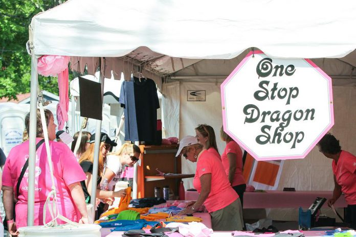 Visit the One Stop Dragon Shop and support the festival by purchasing branded team shirts, baseball shirts, pullover hoodies, and more. (Photo: Linda McIlwain / kawarthaNOW.com)