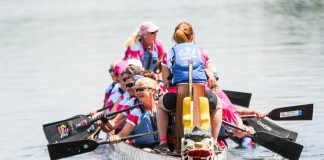 The 18th annual Peterborough's Dragon Boat Festival takes place on June 9, 2018 at Del Crary Park in Peterborough. There's still time to sponsor a paddler or a team, with all proceeds going to support breast cancer screening, diagnosis, and treatment at Peterborough Regional Health Centre. (Photo: Linda McIlwain / kawarthaNOW.com)