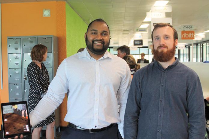 Sanu Somaweera and Chris Bollissimo of Kavtek Software. (Photo: Amy Bowen / kawarthaNOW.com)