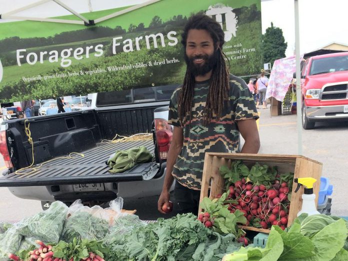 New vendor Foragers Farm sees the Peterborough Farmers' Market at Morrow Park as a great opportunity for farmers.  (Photo: Eva Fisher / kawarthaNOW.com)