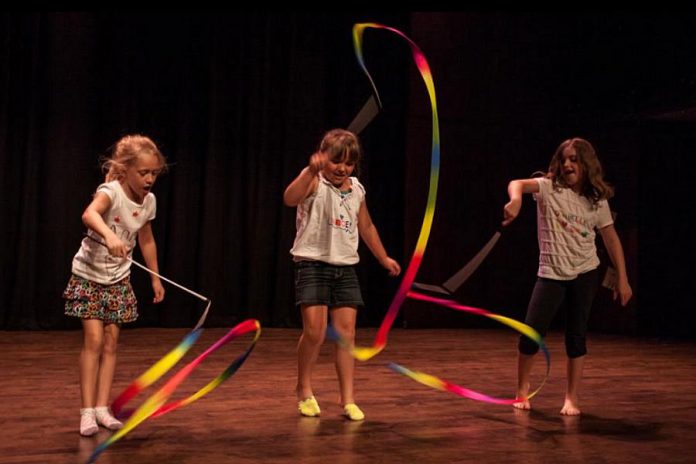 The Circus Extravaganza Camp program focuses heavily on balance, acrobatics, aerials, and object manipulation, and uses games as a means to learn. No previous experience is necessary.  (Photo: Bradley Boyle / Market Hall Performing Arts Centre)