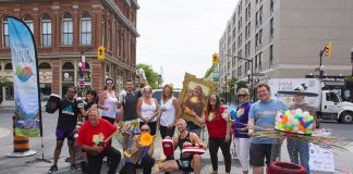 The fourth annual Peterborough Pulse event, where people replace cars on downtown Peterborough streets, returns on Saturday, July 21, 2018. A media launch was held on June 20th beside the Peterborough Downtown Farmers' Market. (Photo courtesy of Peterborough Downtown Business Improvement Area)