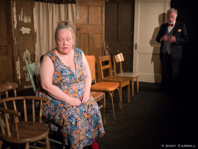 Starring Di Latchford and Randy Read, "The Chairs" is directed by Ryan Kerr with costumes by Kate Story, set by Kate Story and Paul Oldham, and lights and sound by Shannon McKenzie. (Photo: Andy Carroll)