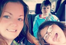 Ashley Wright with her two children, 11-year-old Brinlee and 13-year-old Logan. Logan lives with severe autisim and the Wright family was publicly shamed twice by the same man while they were visiting the Peterboroug Zoo on June 10, 2018. Wright has written an open letter to the man that is going viral. (Photo: Ashley Wright / Facebook)