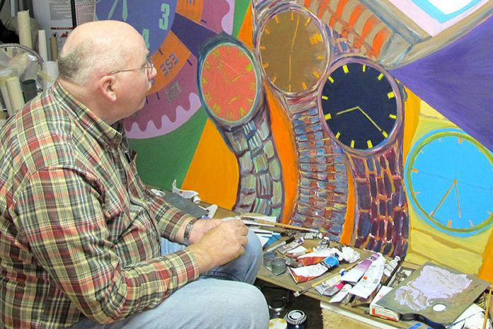 Artist Paul Kelly in 2016. A retired professor, Dr. Kelly was fundamental in establishing fine arts as a full degree program at Nipissing University. (Photo: Susan Kelly)