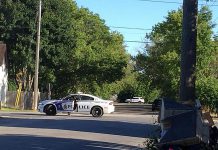 Police block acess to a section of Bethune Street in Peterborough on July 19, 2018 as they search for a potentially armed male suspect in a drug investigation. He was later arrested without further incident. (Photo: Wendy Gibson / Facebook)