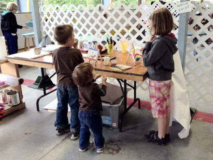 At the "ARTivity Zone", operating all weekend, children can participate, create, and experiment in different art mediums. (Photo courtesy of Buckhorn Fine Art Festival)