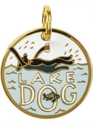 The items in Karly Bradford's online shop are influenced by cottage and country living, like this hard enamel dog collar charm with a "Lake Dog" sentiment. (Photo: giftfarm.ca)