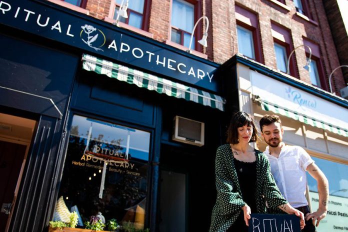 Nadine McCallen, winner of second annual Win This Space entrepreneurial competition, opened her new store Ritual Apothecary  at 196 Charlotte Street in downtown Peterborough in July 2018. (Photo courtesy of Peterborough DBIA)