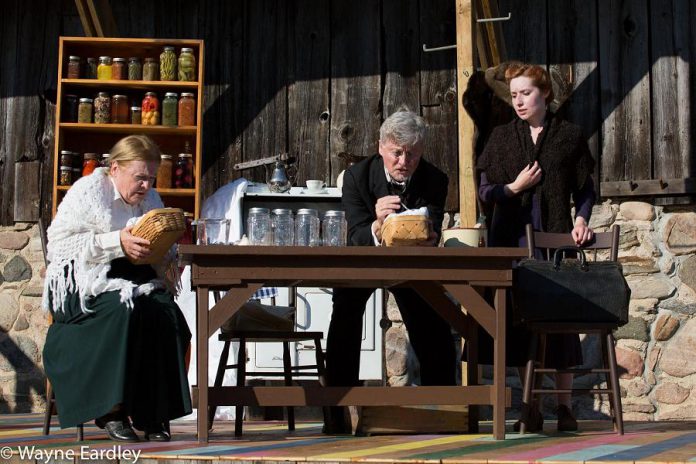 "Crow Hill: The Telephone Play" spans the life of switchboard operator Alice Cameron. In this scene, Lorna Green, Robert Winslow, and Christy Bruce work to save the lives of newborn twins Alice and Hugh Cameron.  (Photo: Wayne Eardley / Brookside Studio)