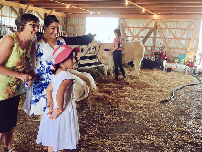 Selwyn Township Mayor Mary Smith and Peterborough-Kawartha MP Maryam Monsef at the 2017 Lakefield Agricultural Fair. This year's fair takes place from July 27th to 29th at the Lakefield Fairground. (Photo: Maryam Monsef / Twitter)