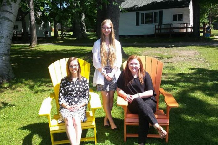  Ginny Sadlier, Tess Wilson, and Rachel Rutherford are three summer students working for the  Kawartha Chamber of Commerce & Tourism and Buckhorn & District Tourist Association.