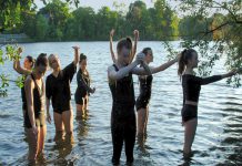 Some of the dancers in "One Earth", Art for Awareness's original multimedia outdoor performance at Rotary Park in Peterborough on July 13 and 14, 2018. A fusion of dance, music, art, and storytelling, "One Earth" explores the spiritual and emotional connection between humanity and nature through an artistic journey of the four elements: fire, air, earth, and water. (Photo courtesy of Blake Richardson)