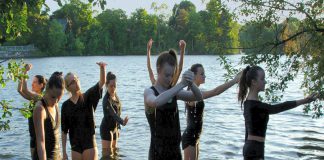 Some of the dancers in "One Earth", Art for Awareness's original multimedia outdoor performance at Rotary Park in Peterborough on July 13 and 14, 2018. A fusion of dance, music, art, and storytelling, "One Earth" explores the spiritual and emotional connection between humanity and nature through an artistic journey of the four elements: fire, air, earth, and water. (Photo courtesy of Blake Richardson)