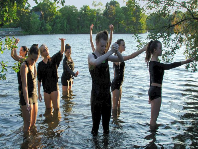 Some of the dancers in "One Earth", Art for Awareness's original multimedia outdoor performance at Rotary Park in Peterborough on July 13 and 14, 2018. A fusion of dance, music, art, and storytelling, "One Earth" explores the spiritual and emotional connection between humanity and nature through an artistic journey of the four elements: fire, air, earth, and water. (Photo courtesy of Blake Richardson)