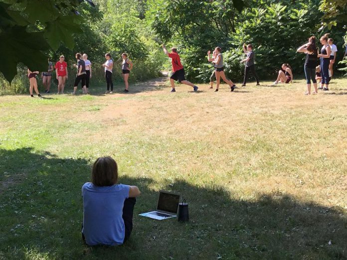 Dancers rehearse on site at Rotary Park for "One Earth". (Photo courtesy of Blake Richardson)