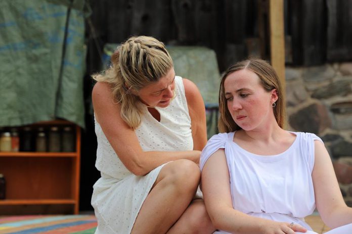 Cynthia Ashperger as Ramona and Grace Thompson as Serena perform a scene from the play.  (Photo: Heather Doughty / kawarthaNOW.com)