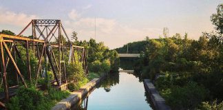 Expedia.ca used this photo of canoeists on the Trent Canal near Trent University, taken by a local photographer and shared on kawarthaNOW's Instagram, to illustrate Peterborough as one of the 21 most active cities in Canada. (Photo: @jefflionelfitz / Instagram)