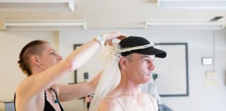 The Theatre on King's Kate Story helps artistic director Ryan Kerr get ready for his commitment to The Theatre on King. Peterborough's initimate and creative theatre space is moving to a new and larger location at 171 King Street, and Ryan has launched a crowdfunding campaign seeking "wedding gifts" to cover the costs of renovations. (Photo: Andy Carroll)