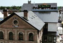 The Pie Eyed Monk Brewery, located in the historic C.L Baker Building at 8 Cambridge Street North in Lindsay, is now open for business. The renovated three-storey building features a seven-barrel brewhouse, taproom, restaurant, retail store, event space, and offices. (Photo: Jennifer Boksman / Pie Eyed Monk Brewery)