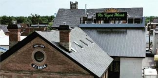 The Pie Eyed Monk Brewery, located in the historic C.L Baker Building at 8 Cambridge Street North in Lindsay, is now open for business. The renovated three-storey building features a seven-barrel brewhouse, taproom, restaurant, retail store, event space, and offices. (Photo: Jennifer Boksman / Pie Eyed Monk Brewery)