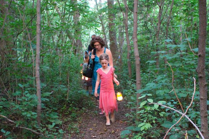 A highlight of every Ecology Park Family Night is the Lantern Walk, where participants can make their very own lantern and follow through the Ecology Park trails to music led by the Paddling Puppeteer. This year's event, sponsored by Healthy Kids Community Challenge, takes place on Thursday, August 23rd at Ecology Park, 1899 Ashburnham Drive in Peterborough. (Photo: Karen Halley)