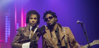 Chris Rouse as Prince with special guest guitarist Sean Alexander in tribute band The Funk Frequency, which performs a free concert at Peterborough Musicfest at Del Crary Park on Saturday, August 4, 2018. (Publicity photo)