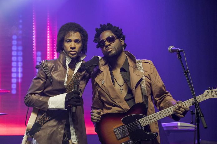 Chris Rouse as Prince with special guest guitarist Sean Alexander in tribute band The Funk Frequency, which performs a free concert at Peterborough Musicfest at Del Crary Park on Saturday, August 4, 2018. (Publicity photo)