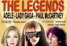 Angela Seeger sings as Adele, Kara Chandler sings as Lady Gaga, and Jeremy Wright sings as Paul McCartney in The Legends, a free concert at Peterborough Musicfest on August 18, 2018 at Del Crary Park in Peterborough. (Supplied graphic)